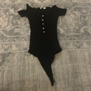 Off the Shoulders Henley Bodysuit